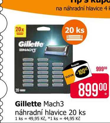 Gillette Mach3 náhradní hlavice 20 ks 