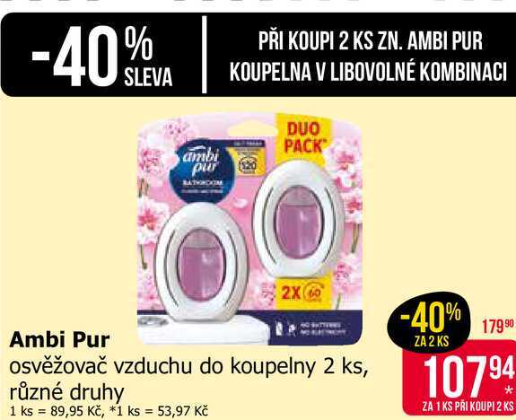 Ambi Pur osvěžovač vzduchu do koupelny 2 ks, různé druhy 
