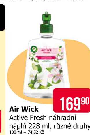 Air Wick Active Fresh náhradní náplň 228 ml, různé druhy 