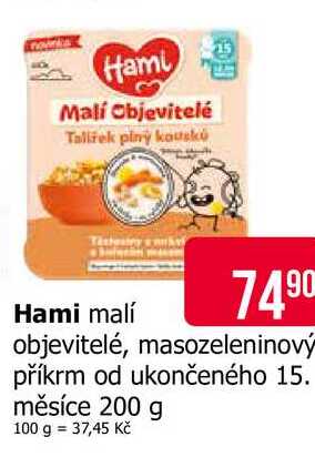 Hami Malí objevitelé, masozeleninový příkrm 200g, vybrané druhy