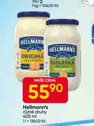 Hellmann's různé druhy 405 ml 