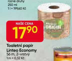 Toaletní papír Linteo Economy 56 m, 2-vrstvý