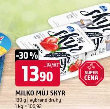 Milko Můj Skyr 130g, vybrané druhy