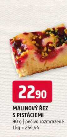 MALINOVÝ ŘEZ S PISTÁCIEMI 90 g pečivo rozmrazené 