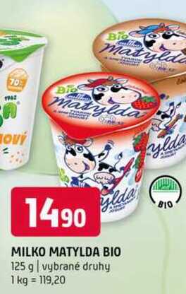MILKO MATYLDA BIO 125 g vybrané druhy
