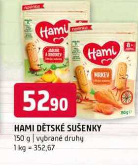 HAMI DĚTSKÉ SUŠENKY 150 g vybrané druhy