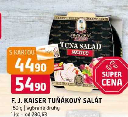 F. J. KAISER TUŇÁKOVÝ SALÁT 160 g vybrané druhy