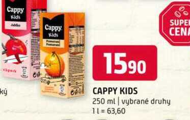 Cappy Kids 250 ml vybrané druhy