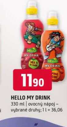 HELLO MY DRINK RAND 330 ml ovocný nápoj vybrané druhy