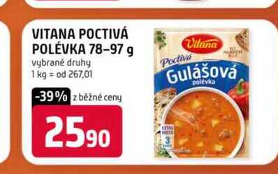 VITANA POCTIVÁ POLÉVKA 78-97 g vybrané druhy 