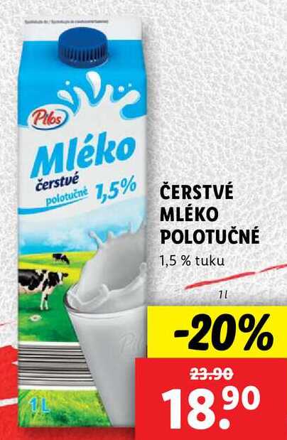 ČERSTVÉ MLÉKO POLOTUČNÉ, 1 l