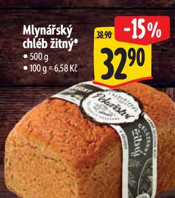 Mlynářský chléb žitný  500 g 