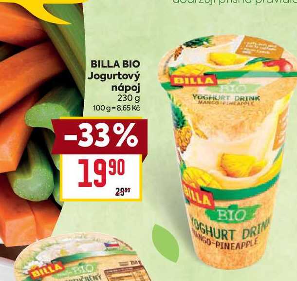 BILLA BIO Jogurtový nápoj 230g