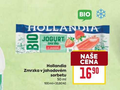 Hollandia Zmrzka v jahodovém sorbetu 50 ml 