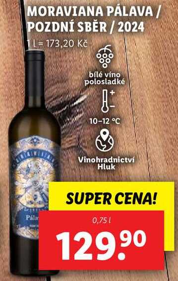 MORAVIANA PÁLAVA, 0,75 l