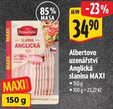 Albertovo uzenářství Anglická slanina MAXI, 150 g 