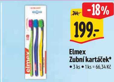 Elmex Zubní kartáček, 3 ks