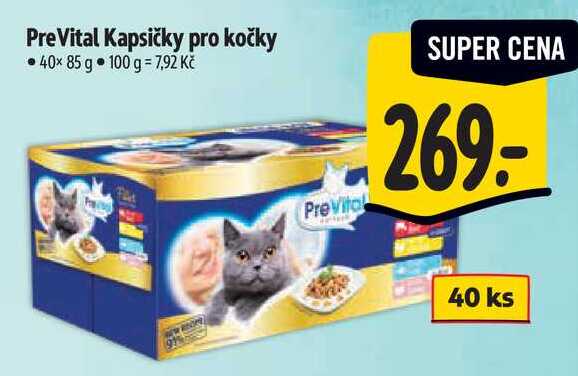 PreVital Kapsičky pro kočky, 40x 85 g 