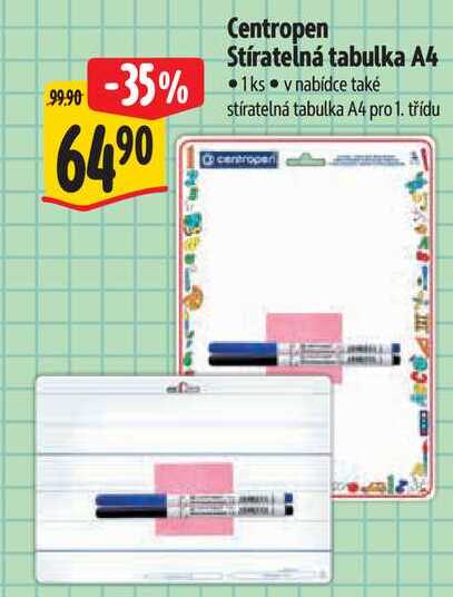 Centropen Stíratelná tabulka A4  