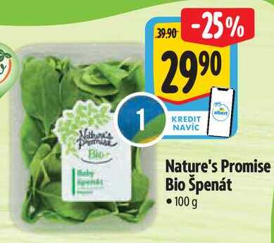 Nature's Promise Bio Špenát, 100 g