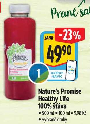 Nature's Promise Healthy Life 100% šťáva, 500 ml 