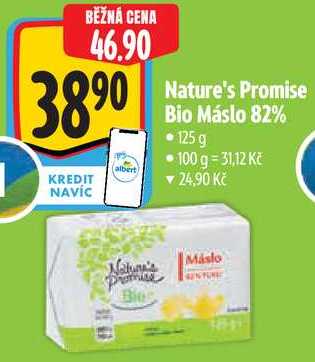 Nature's Promise Bio Máslo 82%, 125 g v akci