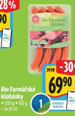 Bio Farmářské klobásky, 200 g