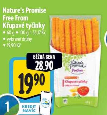 Nature's Promise Free From Křupavé tyčinky, 60 g 