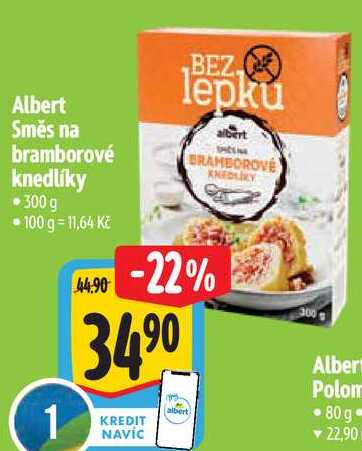 Albert Směs na bramborové knedlíky, 300 g 