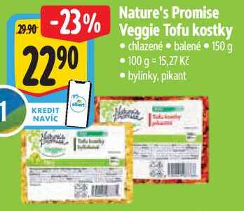 Nature's Promise Veggie Tofu kostky, 150 g