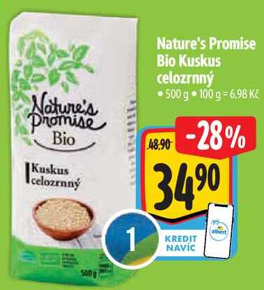 Nature's Promise Bio Kuskus celozrnný, 500 g