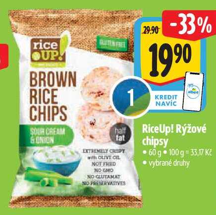 RiceUp! Rýžové chipsy, 60 g