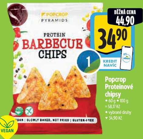 Popcrop Proteinové chipsy, 60 g