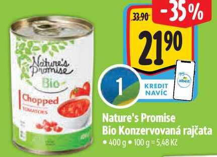 Nature's Promise albert Bio Konzervovaná rajčata, 400 g