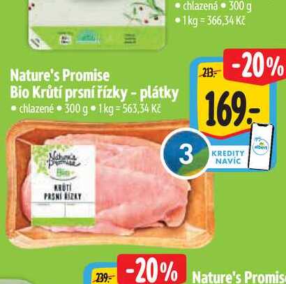 Nature's Promise Bio Krůtí prsní řízky - plátky 300 g 