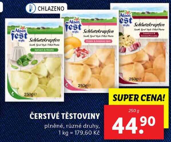ČERSTVÉ TĚSTOVINY, 250 g