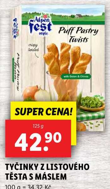 TYČINKY Z LISTOVÉHO TĚSTA S MÁSLEM, 125 g