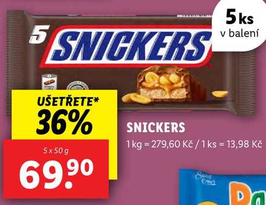 SNICKERS, 5x 50 g