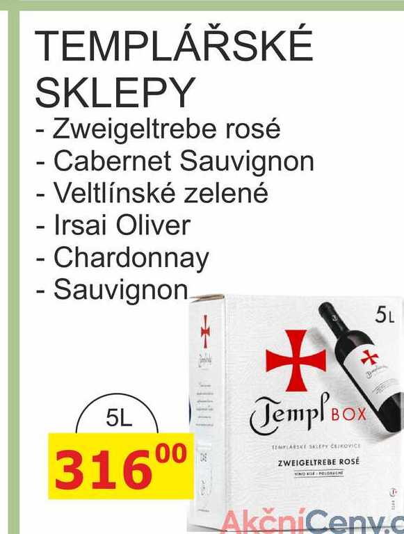 TEMPLÁŘSKÉ SKLEPY - Zweigeltrebe rosé 5L