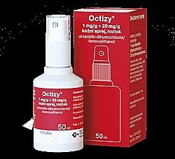 Octizy® 1 mg/g + 20 mg/g kožní sprej, roztok 50 ml