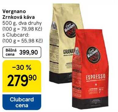 Vergnano Zrnková káva, 500 g, dva druhy 