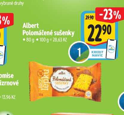  Albert Polomáčené sušenky 80 g 