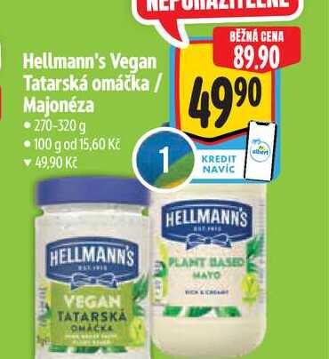 Hellmann's Vegan Tatarská omáčka / Majonéza  270-320 g  
