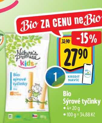  Bio Sýrové tyčinky  4×20g  