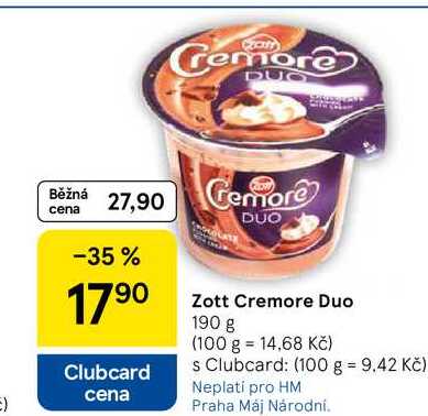 Zott Cremore Duo, 190 g 