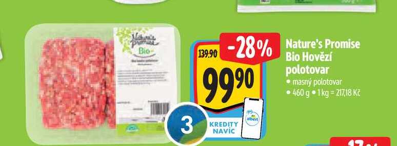  Nature's Promise Bio Hovězí polotovar  460 g