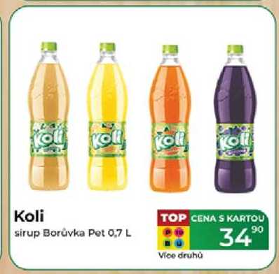 Koli sirup Borůvka Pet 0,7 L 
