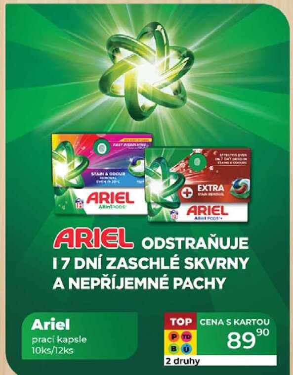 Ariel prací kapsle 10ks/12ks 