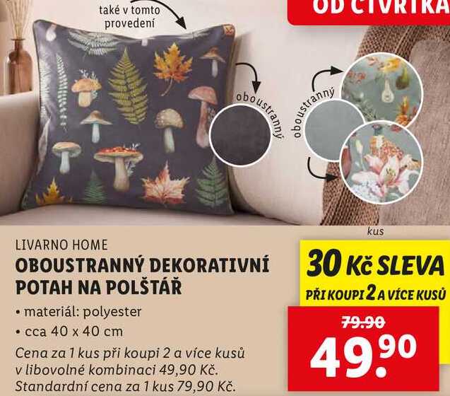 OBOUSTRANNÝ DEKORATIVNÍ POTAH NA POLŠTÁŘ