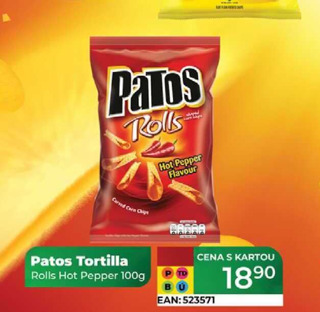 Patos Tortilla Rolls Hot Pepper 100g 